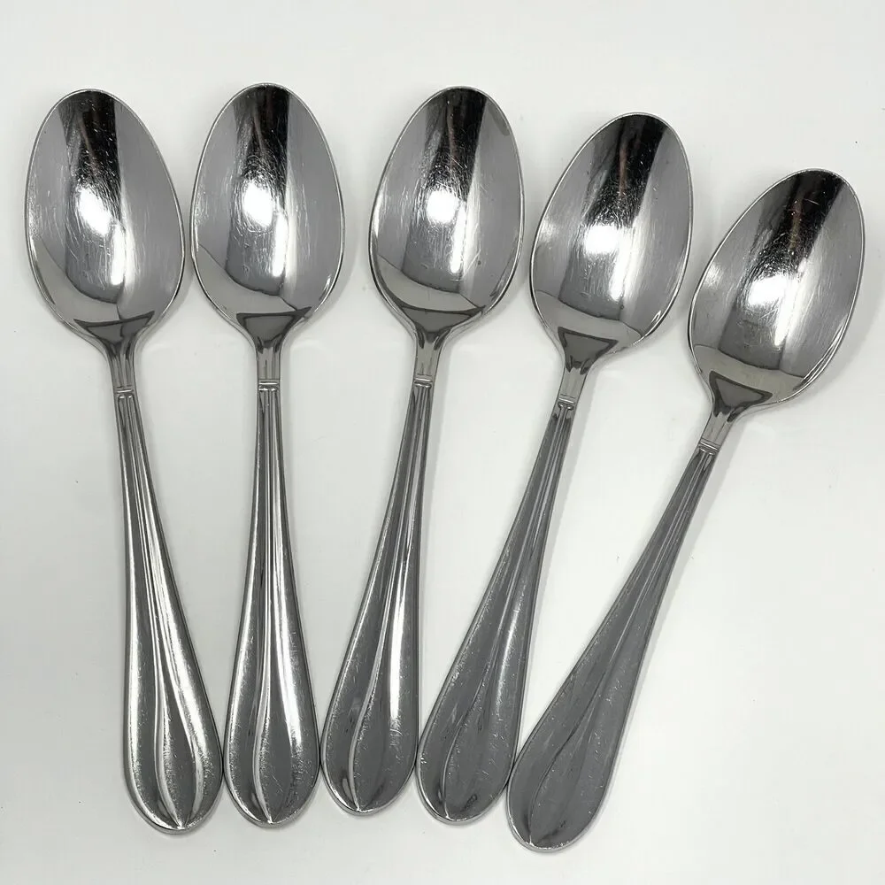 Retroneu Villa Stainless Place Soup Dinner Spoons 7.5” Set Of 5 Discontinued